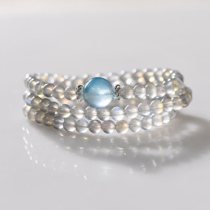 Olivenorma Moonstone Aquamarine Beaded Multi-layer Bracelet - image 2