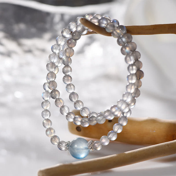 Olivenorma Moonstone Aquamarine Beaded Multi-layer Bracelet - image 1