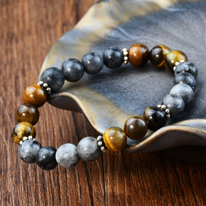 Olivenorma Natural Tiger Eye & African Turquoise Beaded Stretchable Protection Bracelet - image 10