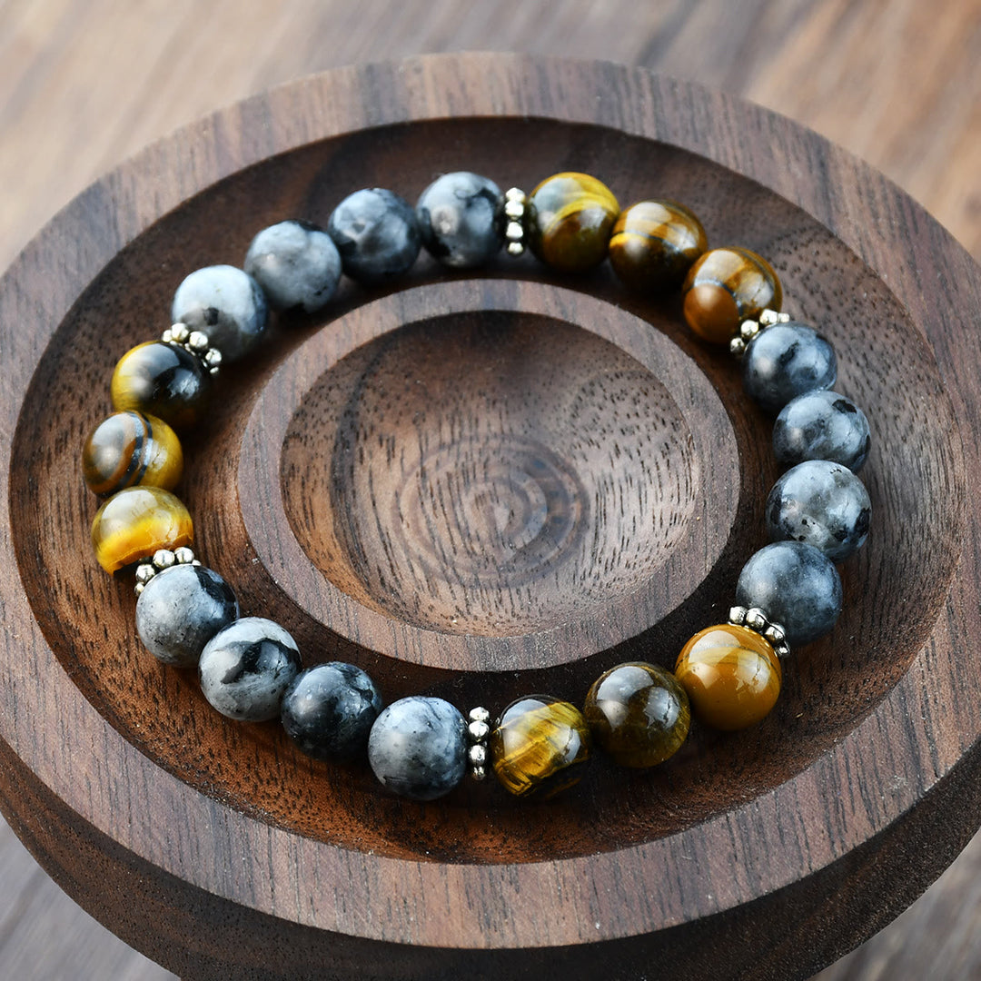 Olivenorma Natural Tiger Eye & African Turquoise Beaded Stretchable Protection Bracelet - image 9