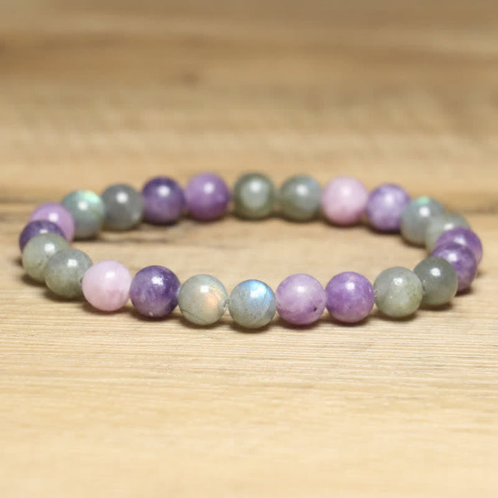 Olivenorma Natural Moonstone Lepidolite Beaded Women Bracelet - Moonstone&Lepidolite - image 0