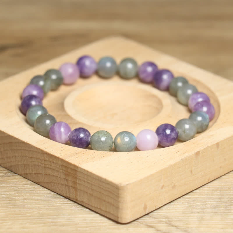 Olivenorma Natural Moonstone Lepidolite Beaded Women Bracelet - image 3
