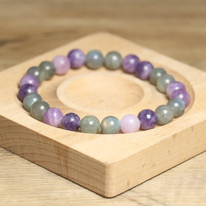 Olivenorma Natural Moonstone Lepidolite Beaded Women Bracelet - image 3