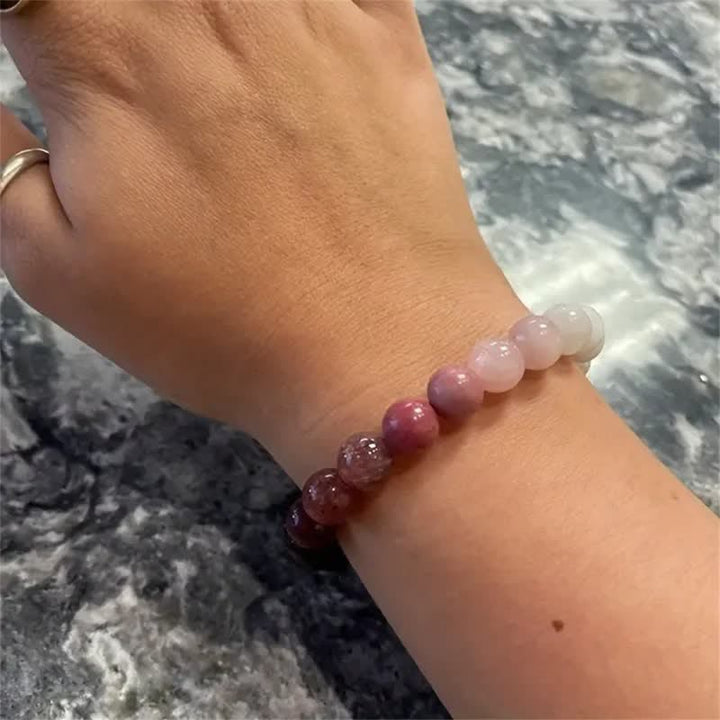 Olivenorma "Lovers Spell" 8mm Strawberry Quartz Amethyst Bracelet - image 1