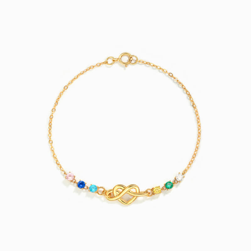 Olivenorma Personalized 1-8 Birthstones Heart Knot Gift Card Bracelet - image 5