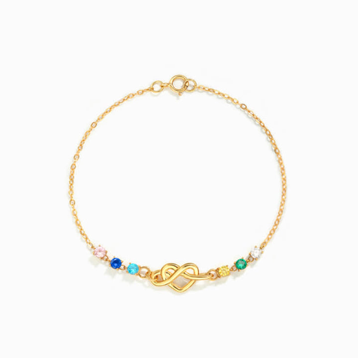 Olivenorma Personalized 1-8 Birthstones Heart Knot Gift Card Bracelet - image 5