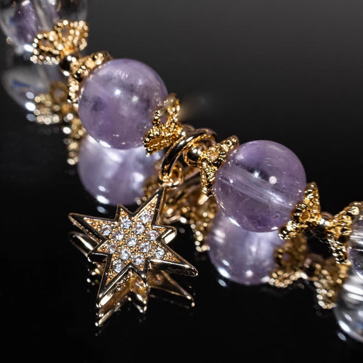 Olivenorma Amethyst Lepidolite Eight-pointed Star Pendant Bracelet - image 3
