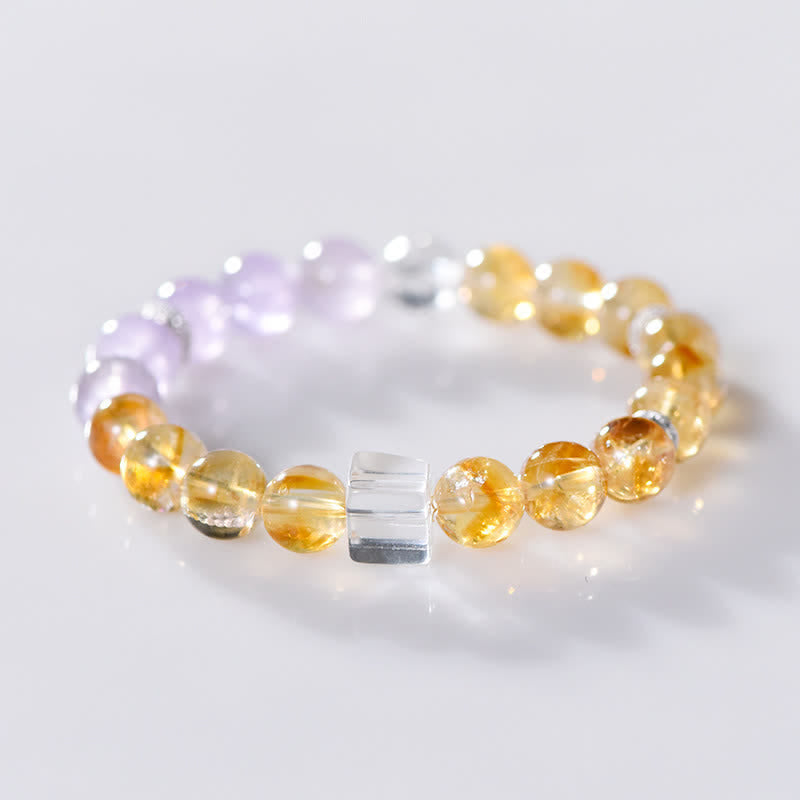 Olivenorma 9.5mm Amethyst Citrine Beads Bracelet - image 3