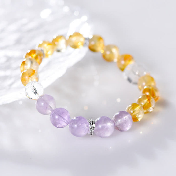 Olivenorma 9.5mm Amethyst Citrine Beads Bracelet - image 1
