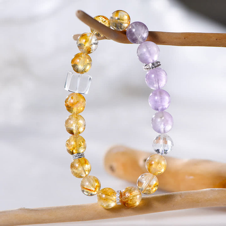 Olivenorma 9.5mm Amethyst Citrine Beads Bracelet - image 2