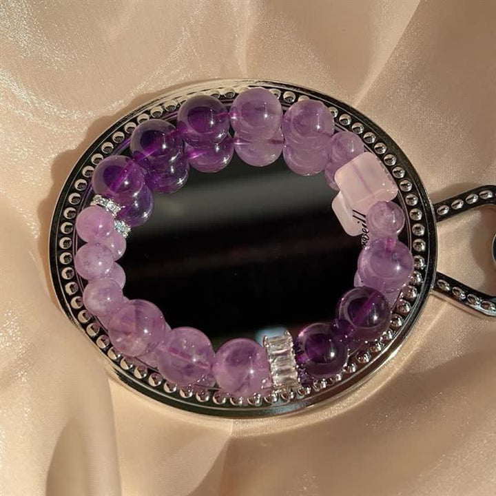 Olivenorma Natural Amethyst Lepidolite Beaded Bracelet - image 3