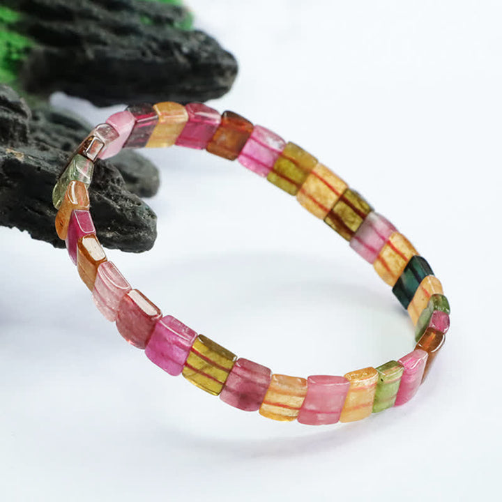 Olivenorma Natural Tourmaline Square Beads Beaded Bracelet - image 6
