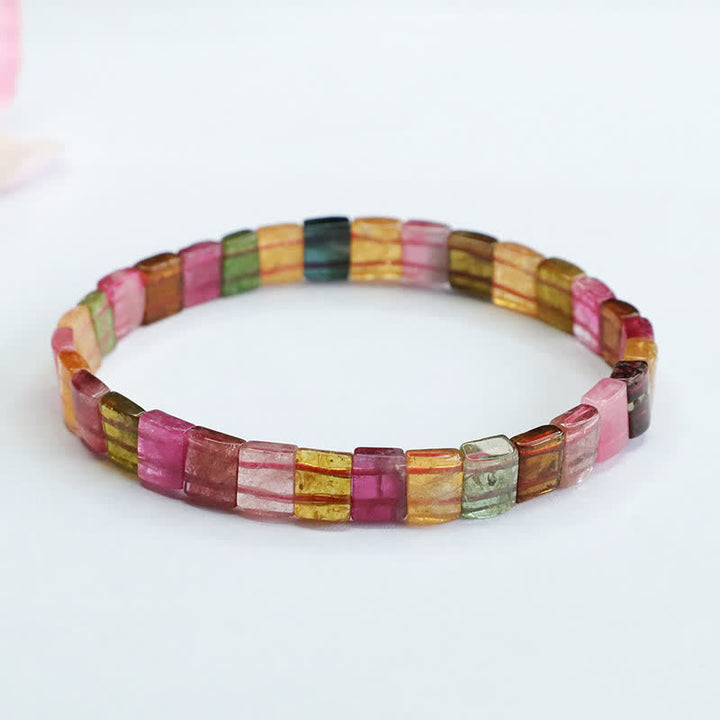Olivenorma Natural Tourmaline Square Beads Beaded Bracelet - image 2