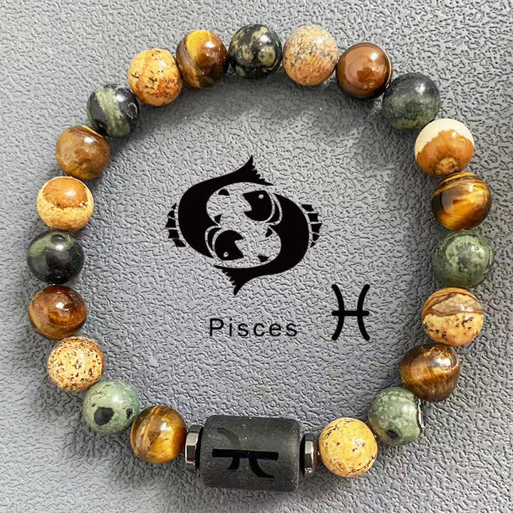FREE Today: 12 Constellations Natural Jasper Divine Personalization Zodiac Beaded Bracelet - image 23