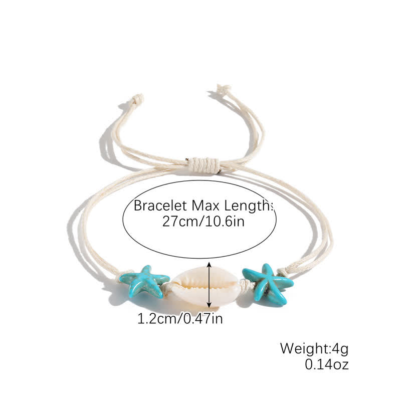 Olivenorma White Turquoise Starfish Turtle Pendant Beach Bracelet - Turquoise Starfish - image 4