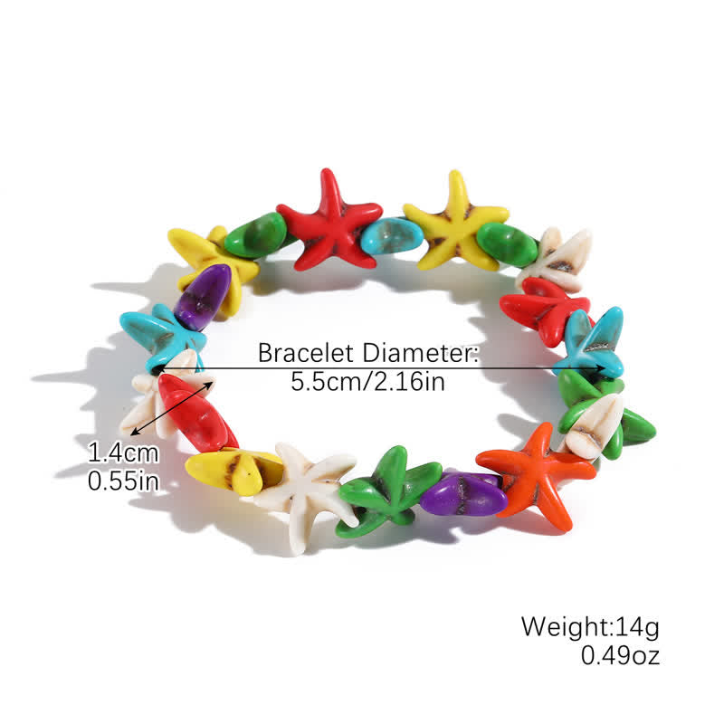 Olivenorma White Turquoise Starfish Turtle Pendant Beach Bracelet - Colored Starfish - image 22