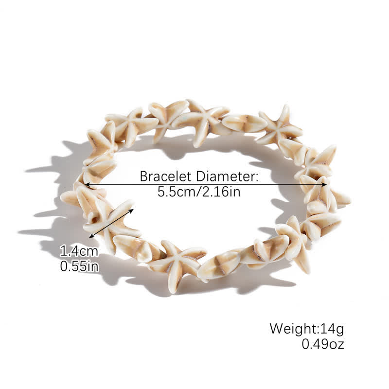 Olivenorma White Turquoise Starfish Turtle Pendant Beach Bracelet - White Starfish - image 25