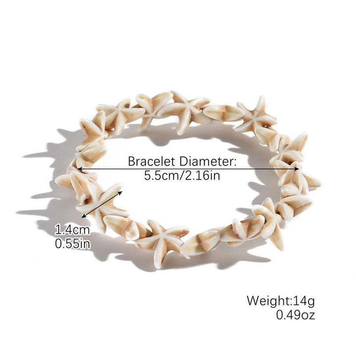 Olivenorma White Turquoise Starfish Turtle Pendant Beach Bracelet - White Starfish - image 25