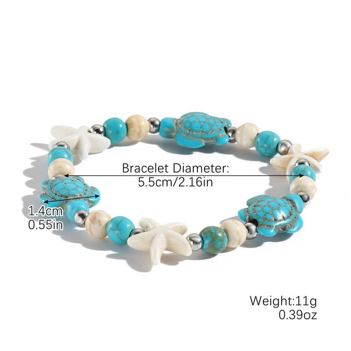 Olivenorma White Turquoise Starfish Turtle Pendant Beach Bracelet - White Turquoise Starfish & Turquoise Turtle - image 16