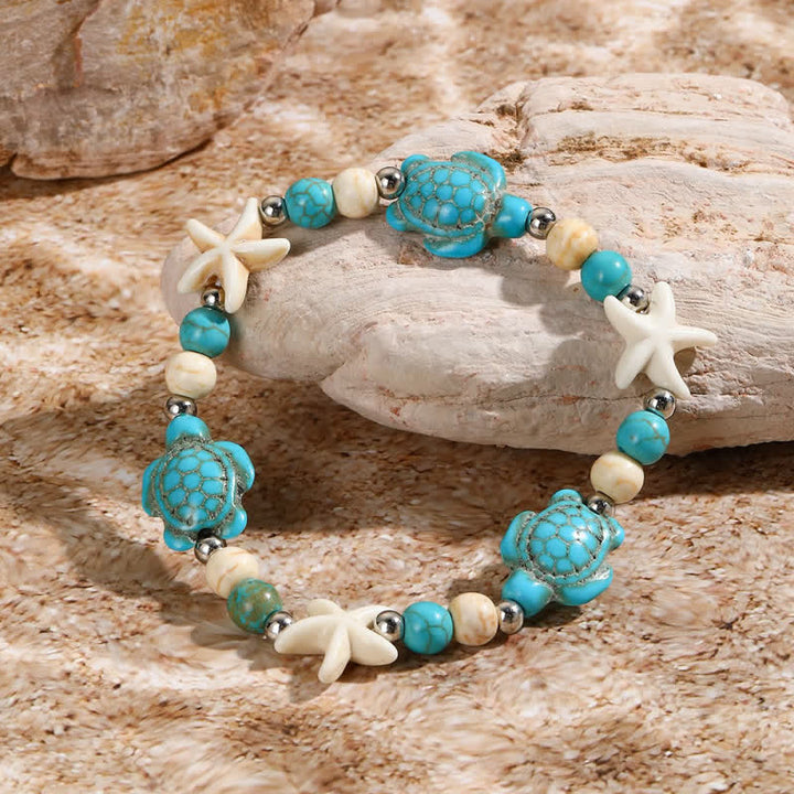 Olivenorma White Turquoise Starfish Turtle Pendant Beach Bracelet - image 17