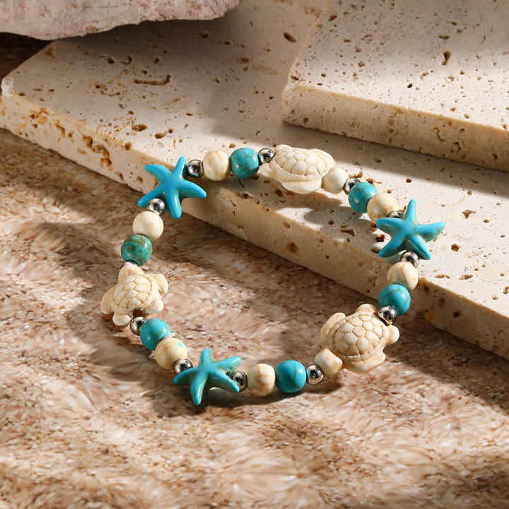 Olivenorma White Turquoise Starfish Turtle Pendant Beach Bracelet - image 15