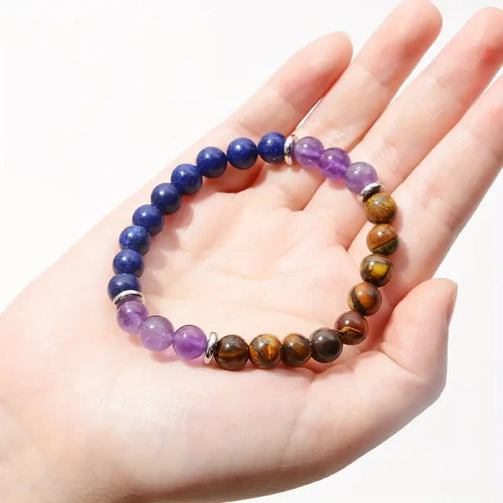 Olivenorma Amethyst Lapis Lazuli Tiger Eye Beaded Bracelet - Amethyst&Lapis Lazuli&Tiger Eye - image 0