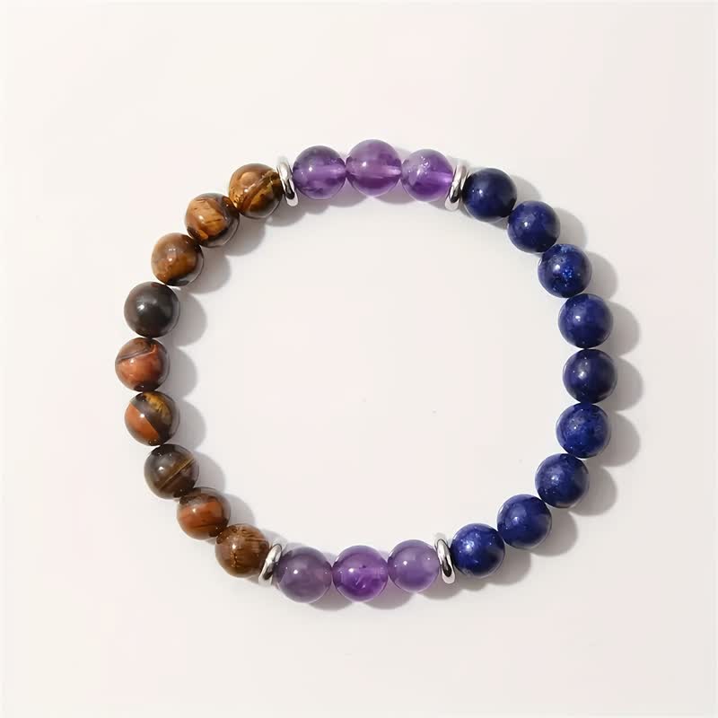 Olivenorma Amethyst Lapis Lazuli Tiger Eye Beaded Bracelet - image 2