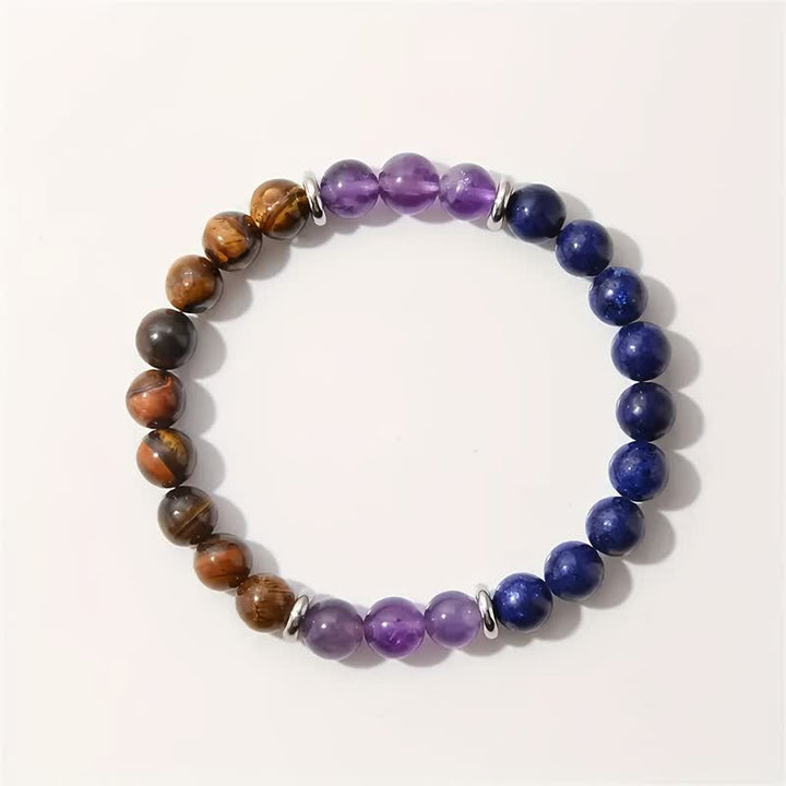 Olivenorma Amethyst Lapis Lazuli Tiger Eye Beaded Bracelet - image 2