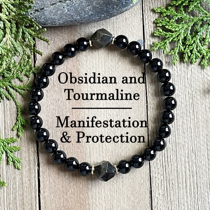 Olivenorma 8mm Obsidian Beads Bracelet - image 2
