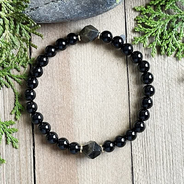 Olivenorma 8mm Obsidian Beads Bracelet - Obsidian - image 0