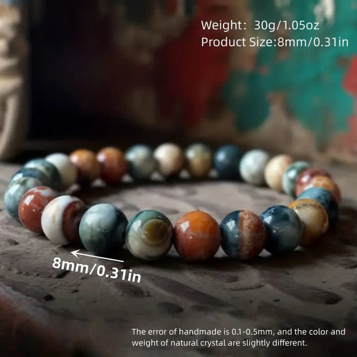 Olivenorma 8mm India Agate Beads Bracelet - image 1