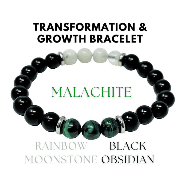 Olivenorma Obsidian Malachite Moonstone Beads Bracelet - image 6