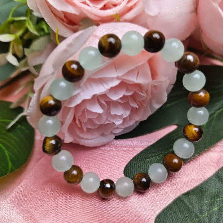 Olivenorma 8mm Green Aventurine Tiger Eye Beads Bracelet - image 1