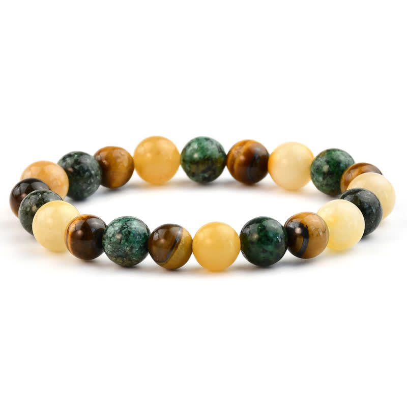 Olivenorma Sun Stone African Turquoise Tiger Eye Beads Bracelet - image 5