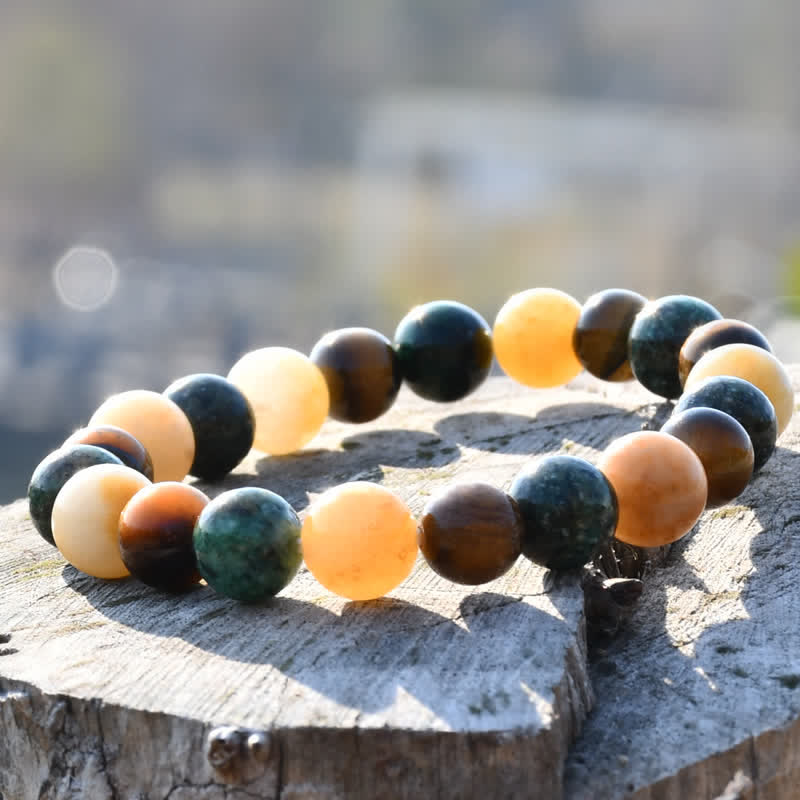 Olivenorma Sun Stone African Turquoise Tiger Eye Beads Bracelet - image 3