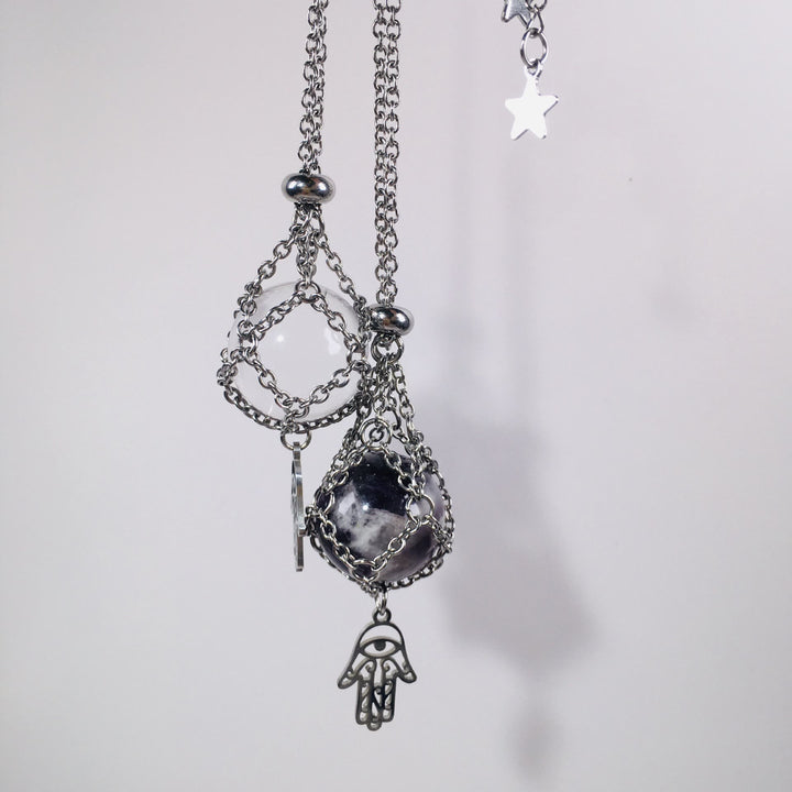 Olivenorma Hamsa Crystal Holder Sphere Necklace Crystal Pouch - image 13