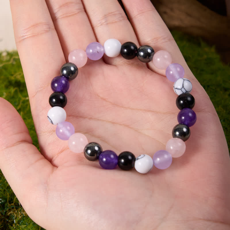 Olivenorma Rose Quartz Amethyst Obsidian Hematite Beads Bracelet - image 2