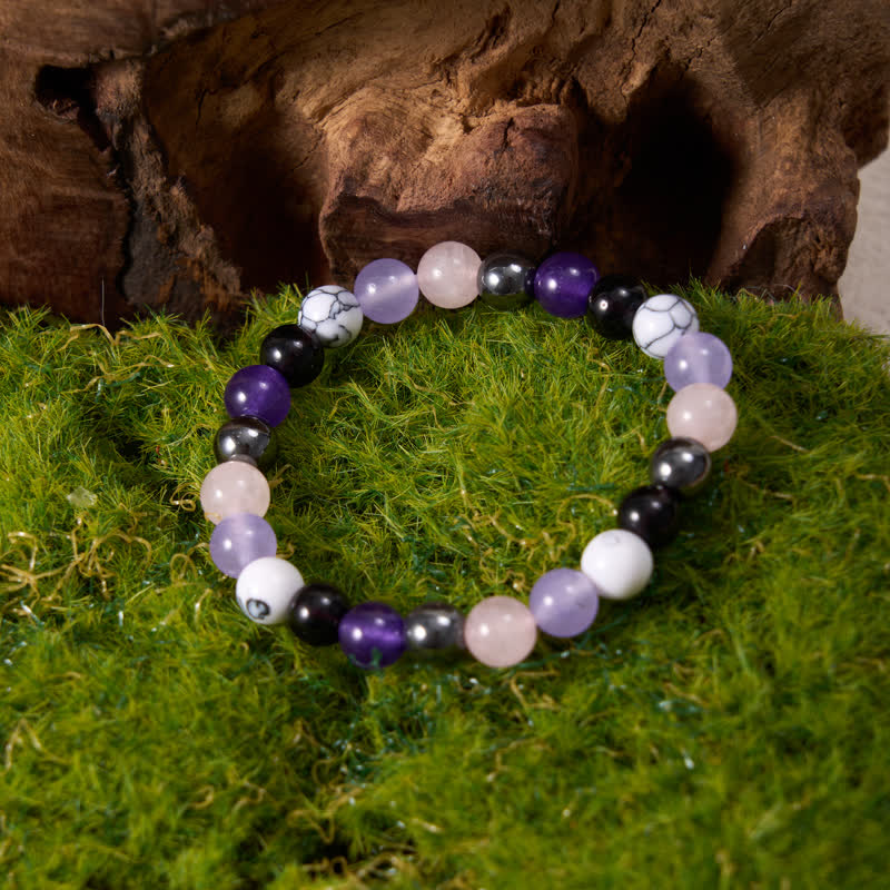Olivenorma Rose Quartz Amethyst Obsidian Hematite Beads Bracelet - image 4