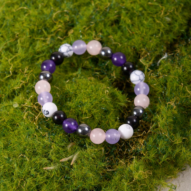 Olivenorma Rose Quartz Amethyst Obsidian Hematite Beads Bracelet - image 5