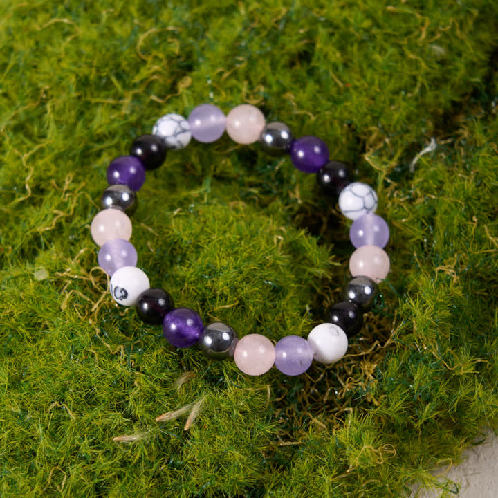 Olivenorma Rose Quartz Amethyst Obsidian Hematite Beads Bracelet - image 5
