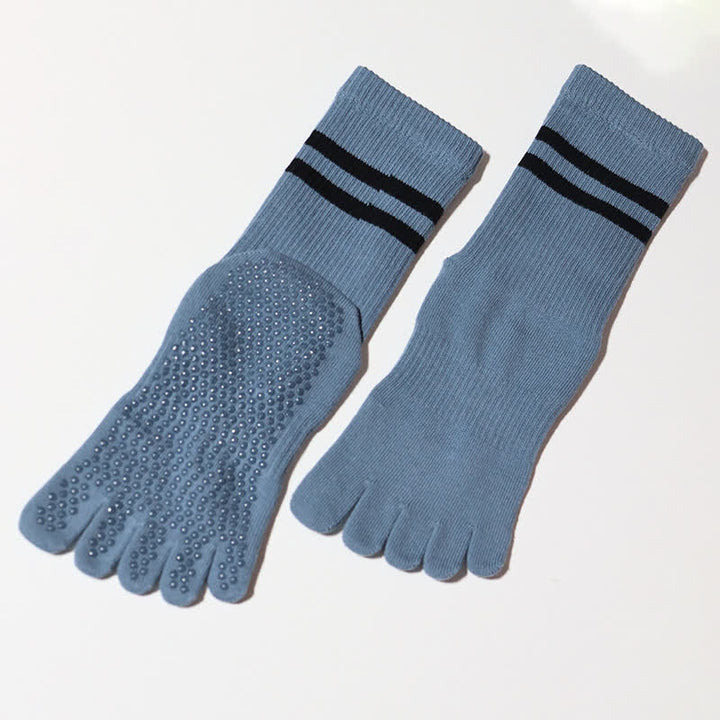 Olivenorma Pilates Anti-Slip Grip Socks Barre Training & Studio Stability Breathable Workout Yoga Socks - Gray Blue - 10 Pairs - image 1