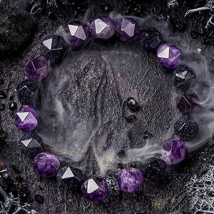 Olivenorma "Mysteries" Natural Amethyst Beaded Bracelet - image 1