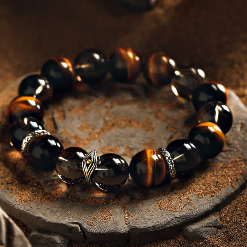 Olivenorma "Eye of Vision" Natural Tiger Eye Beaded Bracelet - image 2
