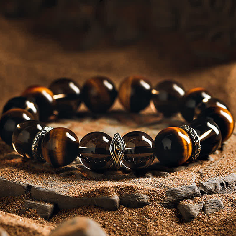 Olivenorma "Eye of Vision" Natural Tiger Eye Beaded Bracelet - image 0