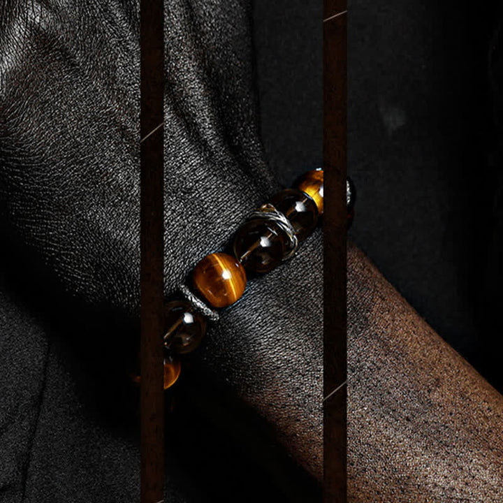 Olivenorma "Eye of Vision" Natural Tiger Eye Beaded Bracelet - image 8