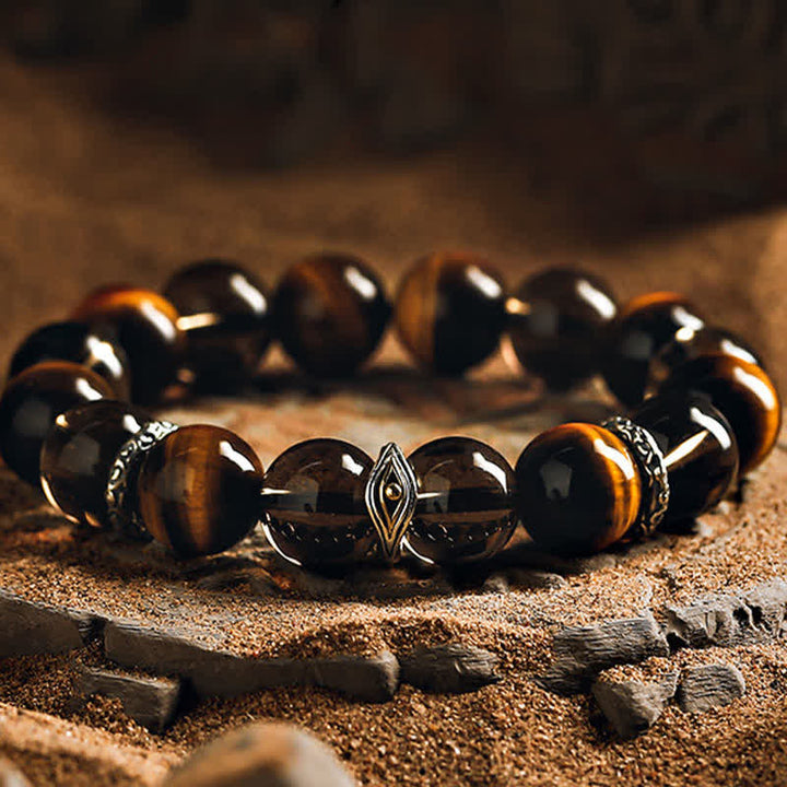 Olivenorma "Eye of Vision" Natural Tiger Eye Beaded Bracelet - image 0