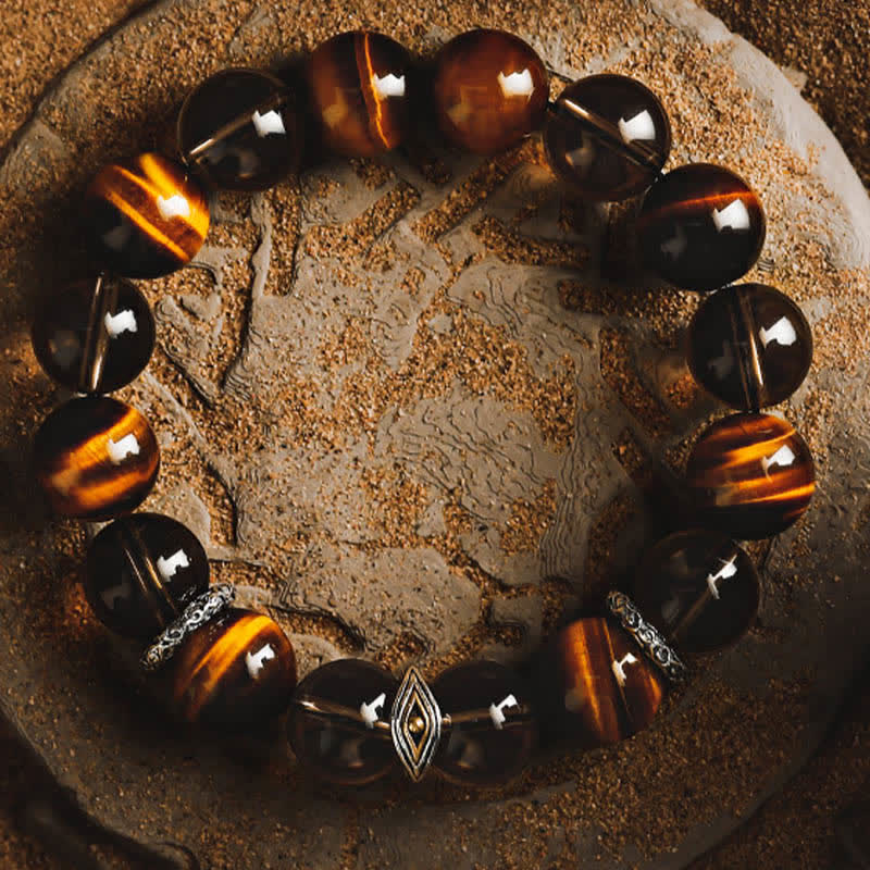 Olivenorma "Eye of Vision" Natural Tiger Eye Beaded Bracelet - image 1