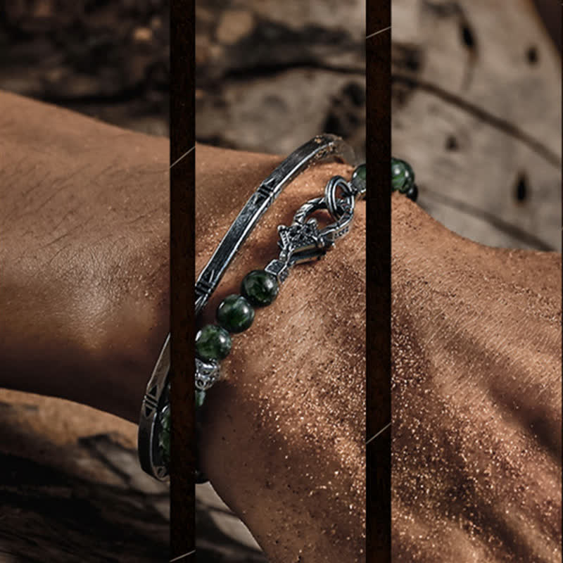Olivenorma "Quiet" Natural Seraphinite Beaded Bracelet - image 1