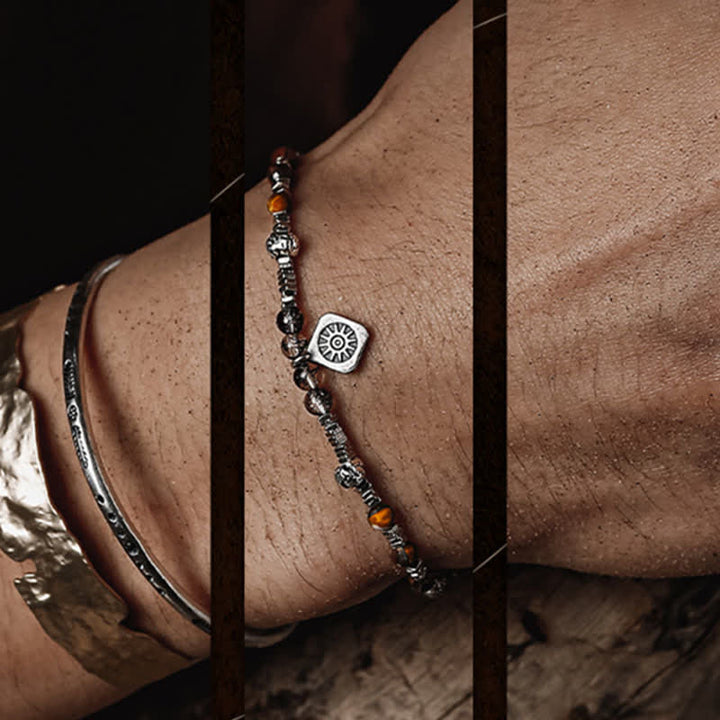 Olivenorma Black Quartz Rutilated Tiger Eye Beaded Bracelet - image 4