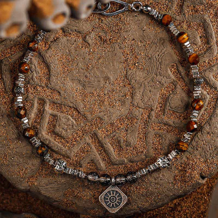 Olivenorma Black Quartz Rutilated Tiger Eye Beaded Bracelet - image 5